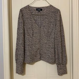 Animal print button up blouse